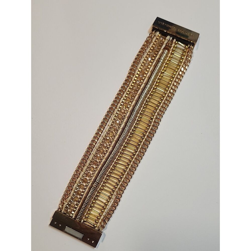 Victoria Emerson Multi Row Chain Beaded Bracelet